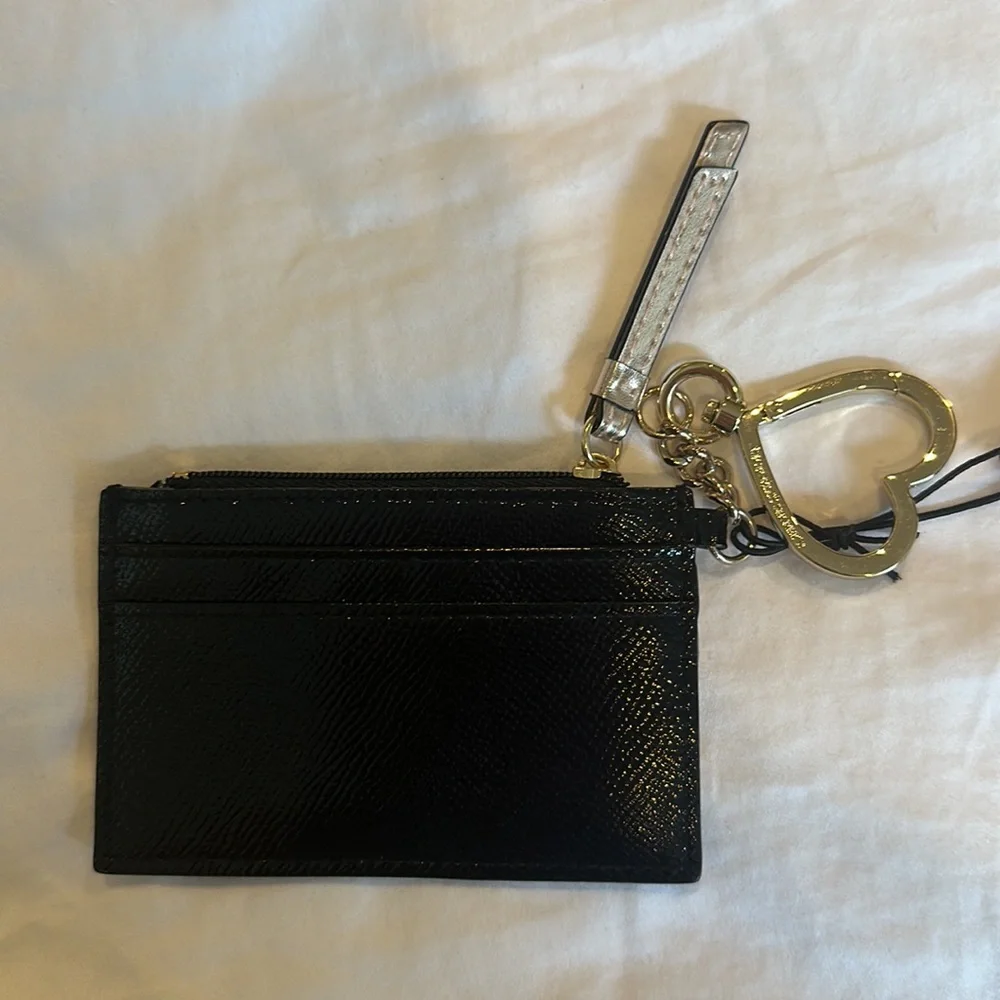 Victoria's Secret Black and Gold Card Holder Keychain